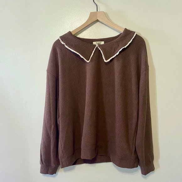 XL Ruffle Collared Long-Sleeve Top - Picture 4 of 8